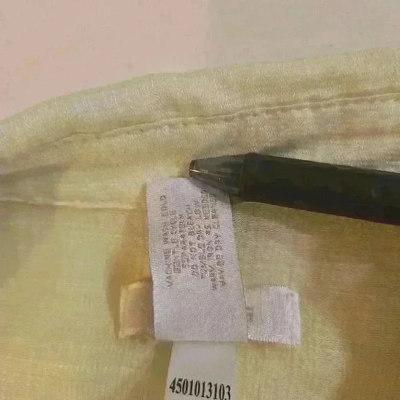 Chicos Womens Sheer Long Sleeve Button Down Shirt Light Lime Green Size Large - Picture 6 of 7